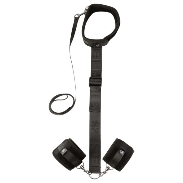 Sei Mio - Hands-Back Restraints Set with Cuffs & Collar (Black)