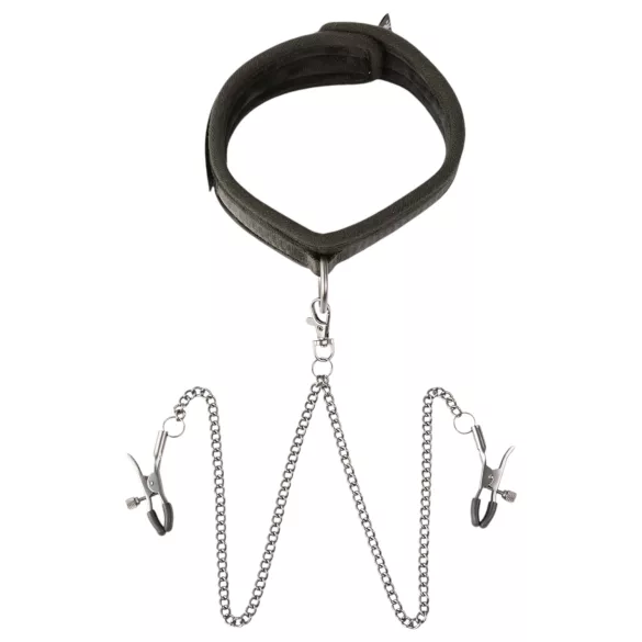 Sei Mio - Black Collar & Nipple Clamps