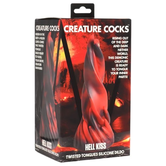 Creature Cocks Hell Kiss - Twisted Silicone Dildo - 19cm (Red)