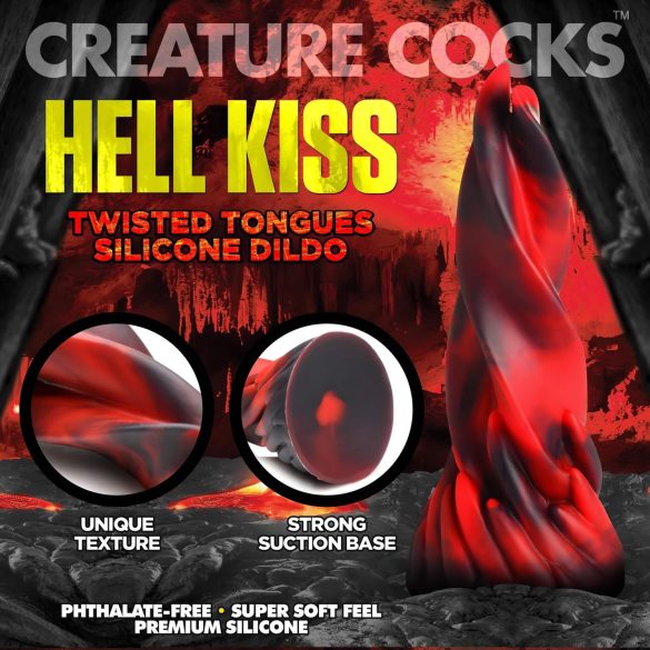 Creature Cocks Hell Kiss - Twisted Silicone Dildo - 19cm (Red)