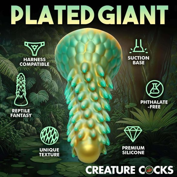 Stegosaurus Silicone Dildo - 20cm (Green)