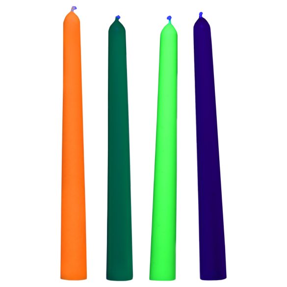 XR Brands - UV Reactive Colored BDSM Body Candles (4 pcs)