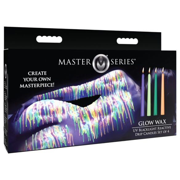 XR Brands - UV Reactive Colored BDSM Body Candles (4 pcs)