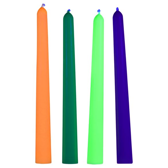 XR Brands - UV Reactive Colored BDSM Body Candles (4 pcs)