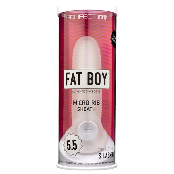 Fat Boy Micro Ribbed - White Penis Sleeve (15cm)