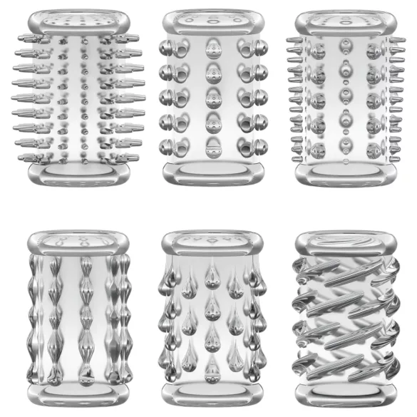 Stay Hard - Clear Penis Sleeve Set (6 pcs)