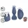 Loveline - interchangeable‑head vibrator set (blue‑grey)