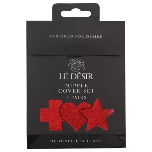 Le Désir - Nipple Cover Set - 3 Pairs (Red)