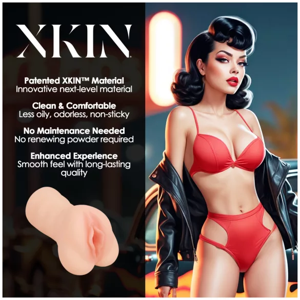 XKIN Greaser Girl Misty - lifelike vagina masturbator (flesh‑coloured)