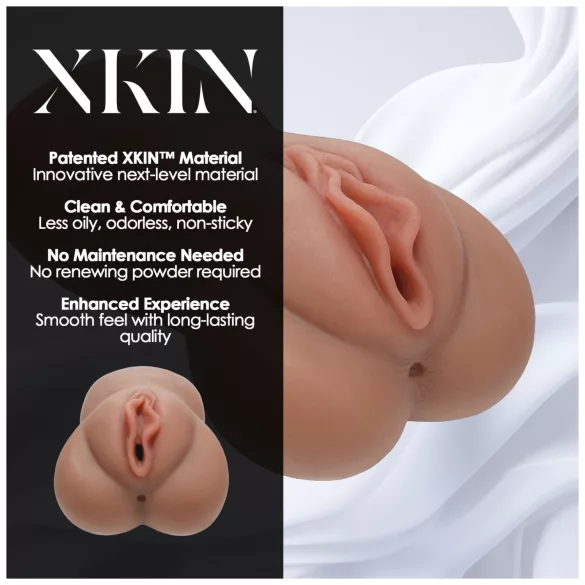 XKIN - lifelike vagina masturbator - L (dark natural)