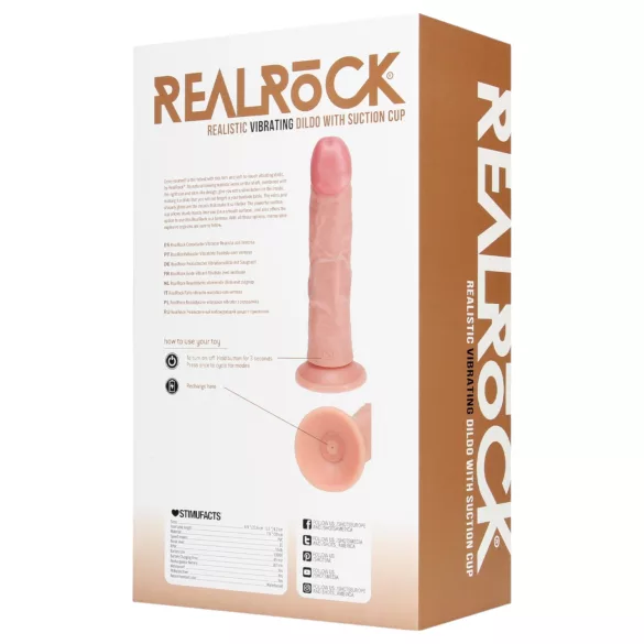 REALROCK - Suction Cup Vibrator - Natural (8")