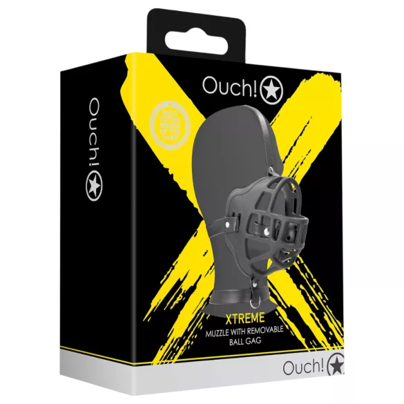 Ouch! - Black Muzzle with Built-In Mouth Gag