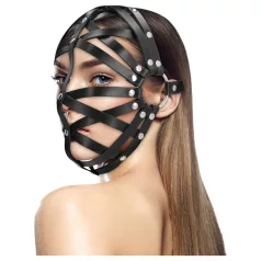 Ouch! - Faux Leather Cage Mask (Black)