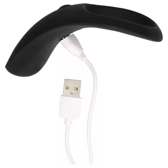 Loveline - Rechargeable Vibrating Black Penis & Testicle Ring