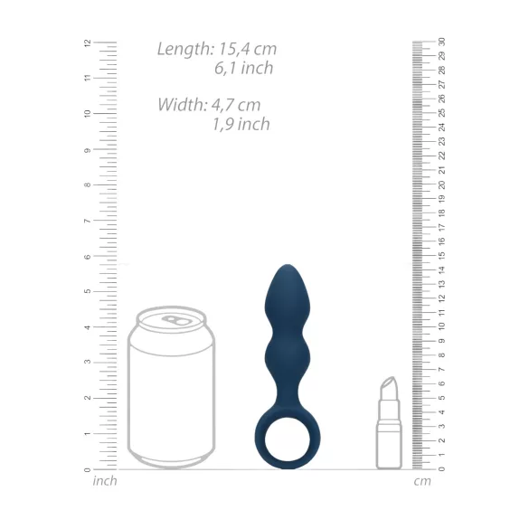 Loveline - Blue Ringed Anal Dildo - Medium Size