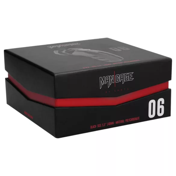 ManCage Model 06 - male chastity cage (black) - 14 cm