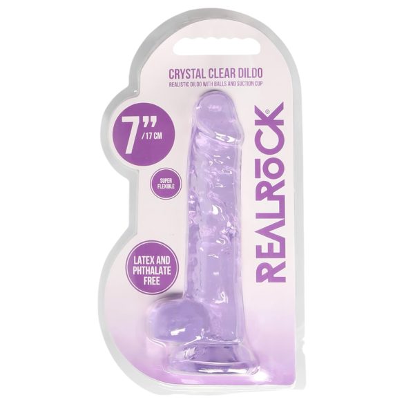 REALROCK - Lifelike Clear Dildo - Purple (17cm)