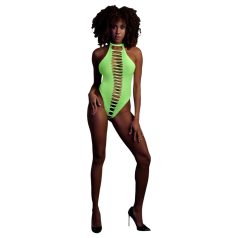 Ouch! - Neon Green Glow-in-the-Dark Open Bodysuit