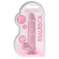 REALROCK - Pink Transparent Lifelike Dildo (17cm)