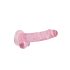 REALROCK - Pink Transparent Lifelike Dildo (17cm)