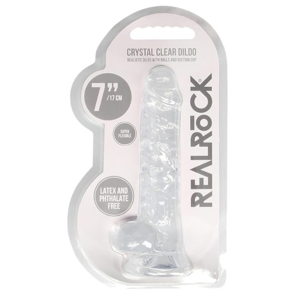 REALROCK - Clear Lifelike Dildo - Transparent (17cm)