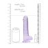 REALROCK - Lifelike Purple Dildo - Transparent (19cm)