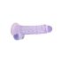 REALROCK - Lifelike Purple Dildo - Transparent (19cm)