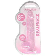 REALROCK - Lifelike Transparent Dildo - Pink (19cm)