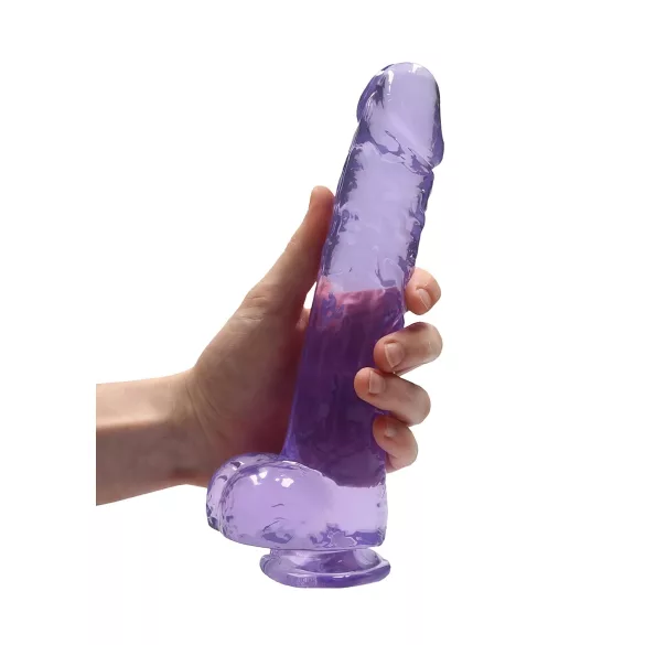 REALROCK - Lifelike Transparent Dildo - Purple (22cm)