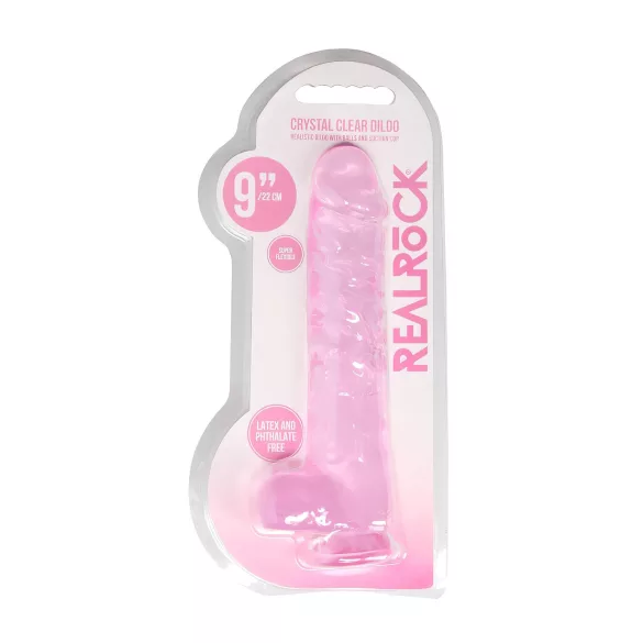 REALROCK - Transparent Lifelike Dildo - Pink (22cm)