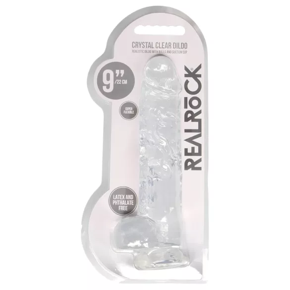 RealRock - transparent realistic dildo (clear, 22 cm)