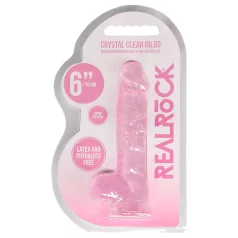 REALROCK - Lifelike Pink Dildo (15cm, Transparent)
