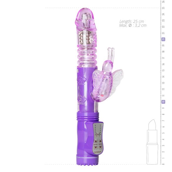 Easytoys Butterfly - Rotating & Thrusting Vibrator (Purple)