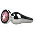 Easytoys Metal No.11 - Pink Gem Cone Anal Plug - Silver (3.5cm)