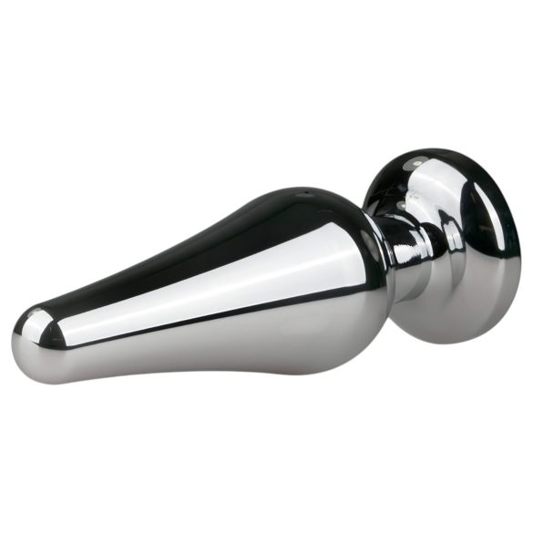 Easytoys Metal No.11 - Pink Gem Cone Anal Plug - Silver (3.5cm)