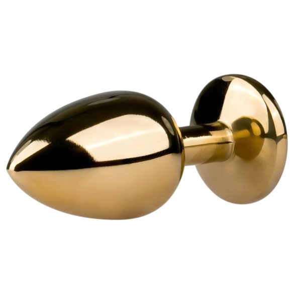 EasyToys Metal No.1 - Gold Anal Plug with Purple Gem (2.5cm)