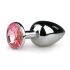 Easytoys Metal No.1 - Silver Anal Plug with Pink Gem (2.7cm)