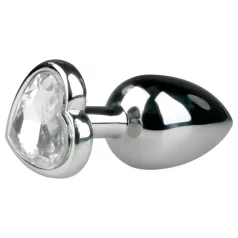   EasyToys Metal No. 2 - Anal Plug with Heart-Shaped Gem (Silver-White)