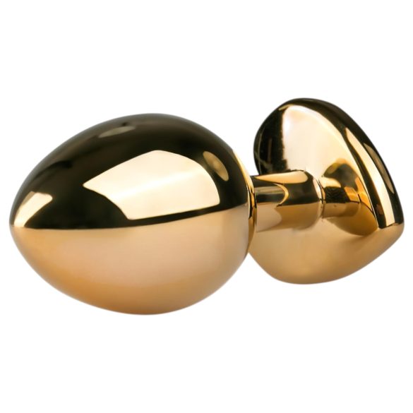 Easytoys Metal No.7 - Pink Gem Gold Anal Plug (3cm)