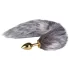 Easytoys Fox NO5 - Metal Anal Plug with Faux Tail (Gold-Silver)