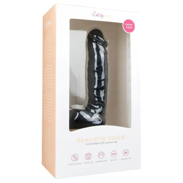 Easytoys - Suction Cup Dildo with Balls (9") - Black