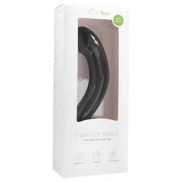 EasyToys Curved Black Silicone Anal Dildo