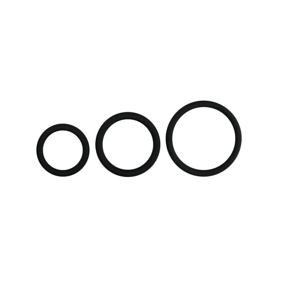 Easytoys - Silicone Cock Ring Set - 3 Pieces (Black)