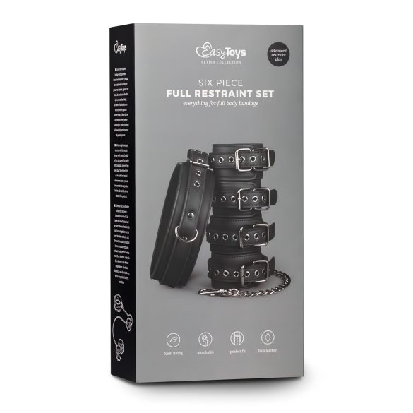 Easytoys - Black Collar, Wrist & Ankle Restraint Set