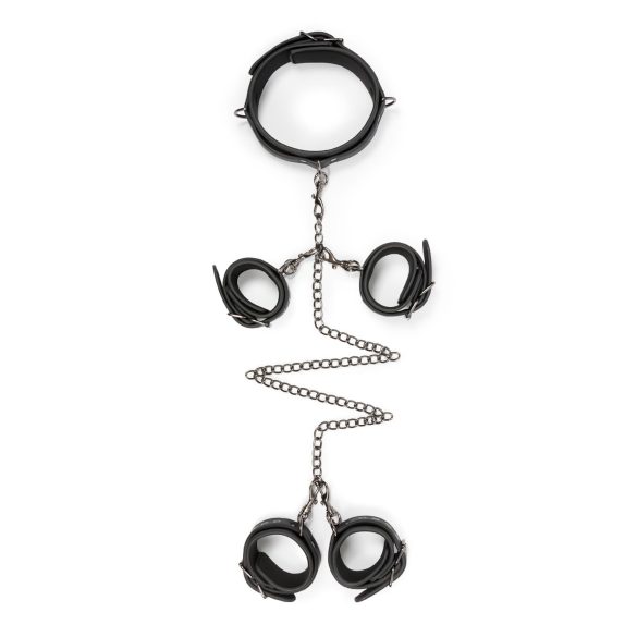 Easytoys - Black Collar, Wrist & Ankle Restraint Set