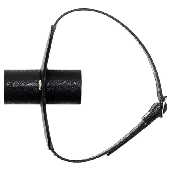 Rimba - Genuine Leather Mouth Gag with Tube (Black)