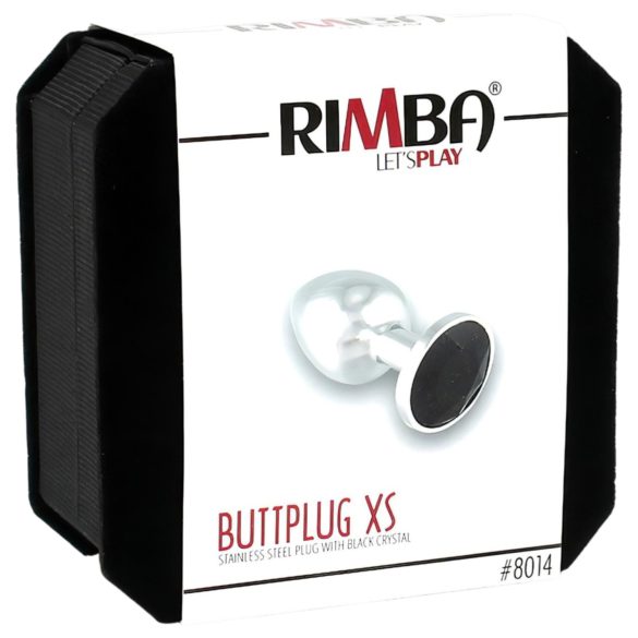 Rimba XS - Silver Metal Anal Plug with Black Gem