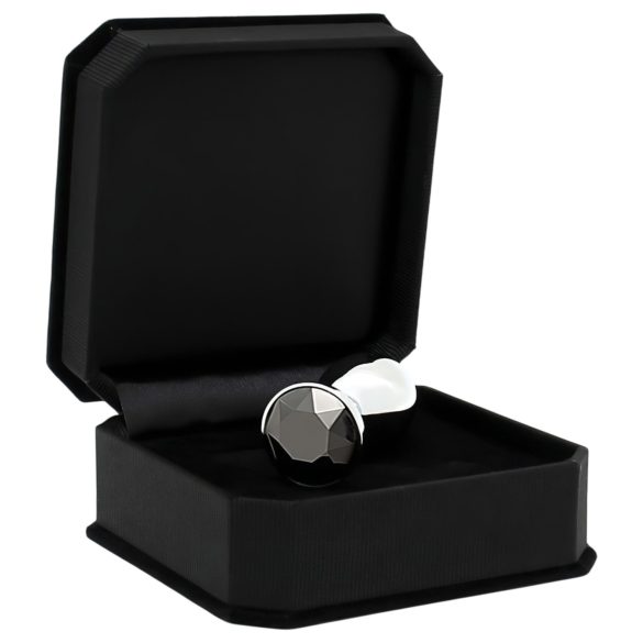Rimba XS - Silver Metal Anal Plug with Black Gem