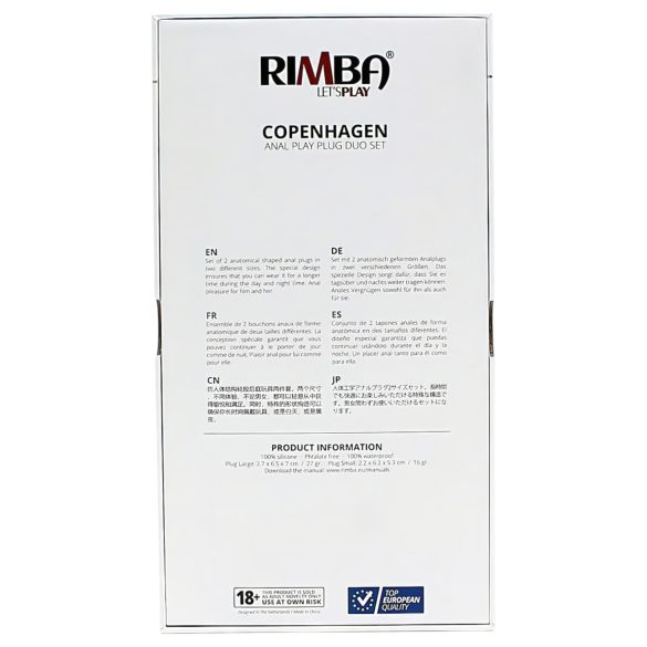 Rimba Copenhagen - Black Anal Plug Set (2 pieces)
