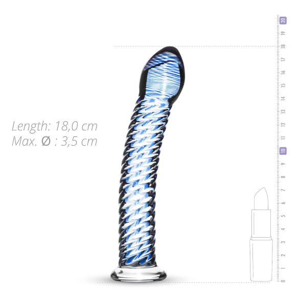 Gildo Glass No. 5 - Spiral Glass Dildo (Clear Blue)